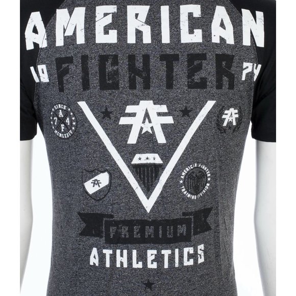 American Fighter Mens T-Shirt MICHIGAN Athletic BLACK GREY Biker MMA - Picture 4 of 7